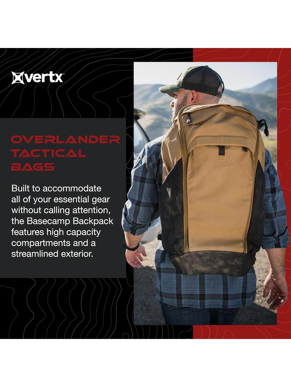 Vertx Basecamp EDC Tactical Backpack 30L Black VTX5019-IBK Hiking Travel Bag NEW - Picture 2 of 9